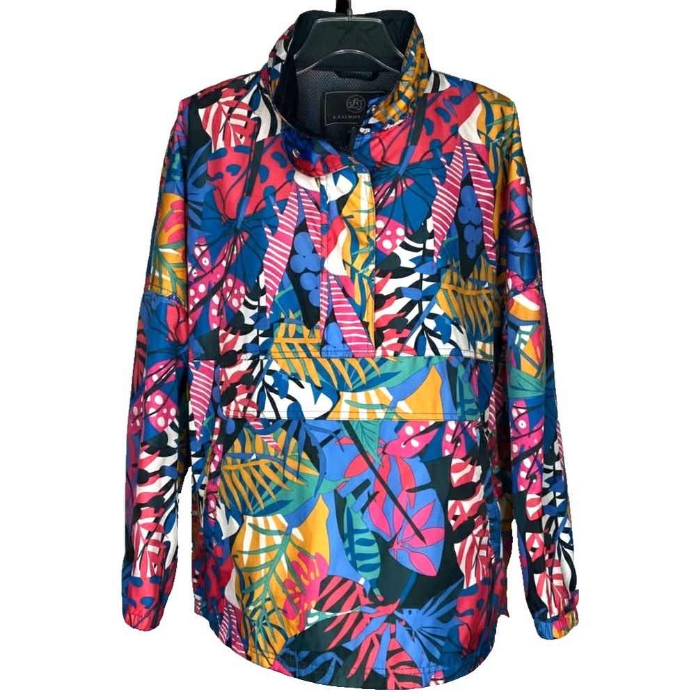 LJ Lauren James Women's Lightweight Hooded Anorak Rain Jacket Size‎ small floral